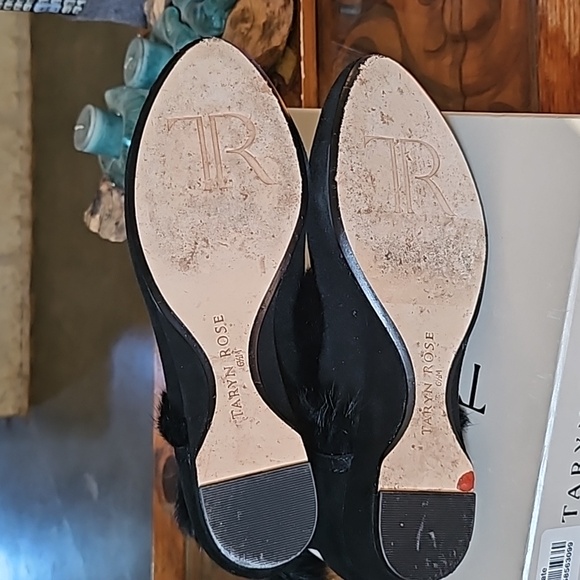 Taryn Rose Forsters Black Kid suede FUR boots zippered size 6.5 M with box - Picture 8 of 13